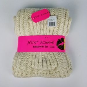 Betsey Johnson Ribbed Knit Muffler & Headband Set